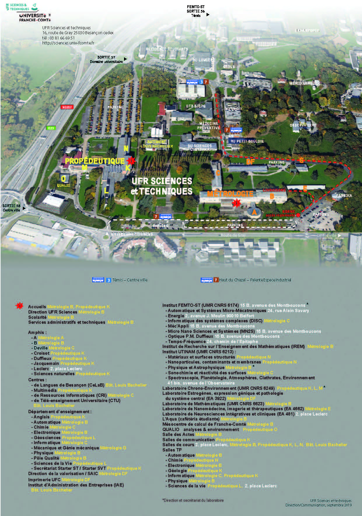Plan de l'UFR ST